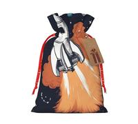 Rocket In Space Bolsas de regalo reutilizables de Navidad y festivales, bolsas de embalaje de regalo, bolsas de tela elegantes hechas a mano