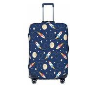 Rocket in Space - Funda elástica para maleta, lavable, ligera, a la moda (S-XL), Black, L