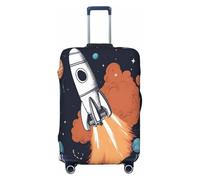 Rocket in Space - Funda elástica para maleta, lavable, ligera, a la moda (S-XL), Black, XL