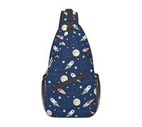 Rocket in Space Sea Turtle Crossbody Bag, Sling Chest Cross Body Bag para Hombres y Mujeres, Utilizado para el Ocio y los Viajes