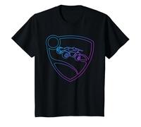 Rocket League Glowing Shield Logo Niños Camiseta, Niños, Negro, 8 años