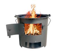 Rocket Stove Camping - Outdoor Wood Burner | Portable Outdoor Cookware With Grill And Tongs, Ideal For Survival, Backpacking, Hiking, RV Travel, Preparedness, Bonfires, Patio, Cooking Advent