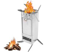 Rocket Stove - Rustproof Foldable Wood Burner with Carry Handle | Compact Camping Heater for Indoor Outdoor Cooking, Home Garden Yard Patio BBQ, Fishing Hunting Picnics, Efficient Heat Output for Off