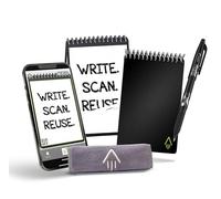 Rocketbook Core Cuaderno Inteligente Reutilizable, Conectado Digitalmente con Bolígrafo, Paño y Aplicación, Cuadrícula de Puntos, Negro, Tamaño A6 8,9 cm x 14 cm, 48 Páginas