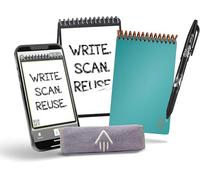 Rocketbook Core Cuaderno Inteligente - Reutilizable Digital Libreta A6 Bloc, Notas Verde azulado, Planificador Semanal, Hojas con Rayado Punteado Papel, Frixion Pilot Borrable