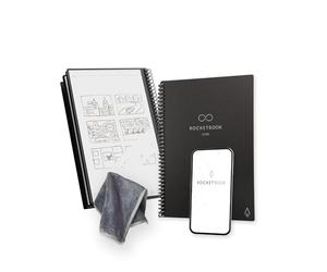 Rocketbook Core - Cuaderno reutilizable de espiral, formato 15 cm x 22,4 cm, negro - páginas punteadas, conectividad con la aplicación, borrable, cubierta resistente, ideal para la escuela, el trabajo