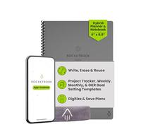 Rocketbook Fusion Cuaderno Inteligente - Reutilizable Digital Libreta A5 Gris Bloc, Notas To Do List Planificador Semanal & Mensual, 7 Estilos