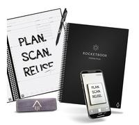 Rocketbook Fusion Plus - Cuaderno inteligente reutilizable, cuaderno y planificador con espiral tamaño carta, negro infinito (8.5 x 11 pulgadas)