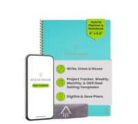 Rocketbook Fusion Reutilizable Agenda y Cuaderno Conectados Digitalmente con Bolígrafo, Paño y Aplicación, Verde Azulado, 7 Estilos de Página, Tamaño A5 15 cm x 22,4 cm, 42 Páginas