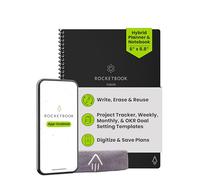 Rocketbook Fusion Reutilizable Agenda y Cuaderno Conectados Digitalmente con Bolígrafo, Paño y Aplicación, Negro, 7 Estilos de Página, Tamaño A5 15 cm x 22,4 cm, 42 Páginas