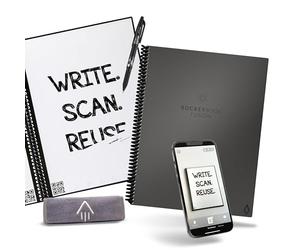 Rocketbook Fusion Reutilizable Agenda y Cuaderno Conectados Digitalmente con Bolígrafo, Paño y Aplicación, Gris, 7 Estilos de Página, Tamaño A4 21 cm x 29,7 cm, 42 Páginas
