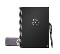 Rocketbook Panda Planificador diario académico reutilizable con 1 bolígrafo Pilot Frixion y 1 paño de microfibra incluido - Cubierta negra, tamaño ejecutivo A5