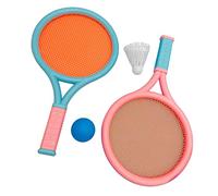 Rockete de Bádminton para Niños, Hermosos Niños, Hermosos, Tenis de Tenis Resistente Al Set de Slip 2 Cohetes 2 Bolas de Ejercicio para Regalos (Roseate Azul)