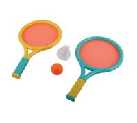 Rockete de Bádminton para Niños, Hermosos Niños, Hermosos, Tenis de Tenis Resistente Al Set de Slip 2 Cohetes 2 Bolas de Ejercicio para Regalos (Azul Amarillo)