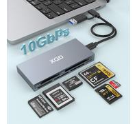 Rocketek Lector de Tarjetas XQD 6 en 2, 10 Gbps Multi XQD Reader for Sony G/M Series, Lexar 2933x/1400x USB Mark XQD Card/CF/XD/MS/TF/SD Reader, USBC USB 3.0 Memory Card Reader for Windows/Mac