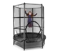 Klarfit Cama Elástica Niños con Red de Protección, Cama Elastica Exterior/Interior, Antideslizante, Juegos Niños, Recomendado para Edades Entre 3-6 Años, 160 cm