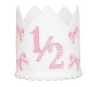rockible 1/2 Corona de cumpleaños Gat 6 meses Decoraciones de cumpleaños para pastel Smash Little Princess Crown, Rosa