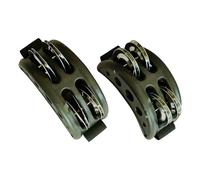 rockible 2 uds pandereta de pie tambor de doble fila portátil con campana agitador de pie Accesorios para Instrumentos Musicales para conjunto de conciertos