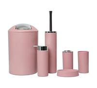 rockible 6x Juego de Accesorios de Baño Vaso Portacepillos de Dientes Dispensador de Loción, Rosa