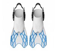 rockible Aletas de Natación Aletas Buceo Flippers Patas de Rana con Ajuste de Talón con Hebillas y Calce Cómodo Quilla para Mayor y Menor Resistencia Adecuado , Blanco+Azul , Ml-XL 42-5-47