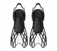 rockible Aletas de Natación Aletas Buceo Flippers Patas de Rana con Ajuste de Talón con Hebillas y Calce Cómodo Quilla para Mayor y Menor Resistencia Adecuado , Negro+Blanco , S-MD 26-37