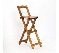rockible Asiento Plegable para Mostrador Taburete Alto Silla de Barra Silla Plegable de Bambú con Respaldo y Plegado Totalmente Plano para Almacenaje Adecuada, Mediano 84CM, Marrón Té