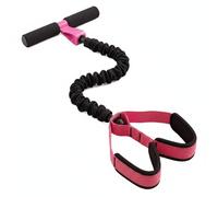 rockible Banda de Resistencia Fitness Pedalera con Pedales Cuerda Elástica con Manijas Suaves y Lazos Anchos de TPE Adecuada para Movilidad Fuerza Ligera, Negro Rosa