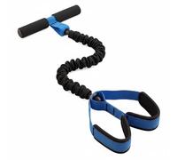 rockible Banda de Resistencia Fitness Pedalera con Pedales Cuerda Elástica con Manijas Suaves y Lazos Anchos de TPE Adecuada para Movilidad Fuerza Ligera, Negro Azul