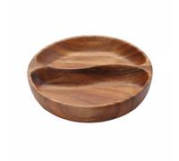 rockible Bandeja de Cinco Compartimentos Bandeja de Servir Plato de Tapas Fuente Organizada Cuenco Dividido en Madera de Acacia, Bandeja De Tai Chi De Dos Compartimentos, 26x4.5 Cm, 480g