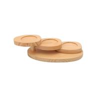 rockible Bandeja Elíptica para Servir Base Expositor Soporte de Madera Artesanal con Diseño Escalonado y Acabado Natural Adecuada para Buffets Cafés y de Comedor , Escalera De 3 Pasos Ovalada