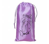 rockible Bolsa de Danza Funda Zapatos Estuche Zapatillas Saco Poliéster Suave con Cordón Doble Rápido Protege Puntas Jazz Adecuada para Clases Ensayos Actuaciones Vestuario, Púrpura Satinado