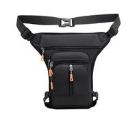 rockible Bolso de la Cintura Muslo Drop Back Bag Pack Fanny Pack Portable Multi Pocket Bolsa Crossbody para en Bicicleta Viajando Caminando, Cremallera Media Negra