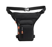 rockible Bolso de la Cintura Muslo Drop Back Bag Pack Fanny Pack Portable Multi Pocket Bolsa Crossbody para en Bicicleta Viajando Caminando, Cremallera Lateral Negro