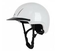 rockible Casco de Equitación Ecuestre Gorro Protector de Montar con Diseño Moderno Protección en la Parte Trasera Banda Interior Lavable y Transpirable, Blanco Brillante, M 54-58cm
