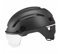 rockible Casco Urbano para Bicicleta Eléctrica Ciclismo Ciudad con Luz con Visera Transparente y Diseño Transpirable para Clima Cálido, Grafito Mate, L 59-61cm