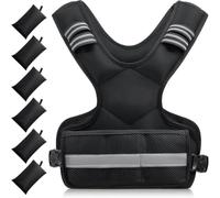 rockible Chaleco Lastrado Reflectante Chaleco de Peso Chaleco de Entrenamiento Chaleco de Ajustable con Carga Regulable y Ajuste Estable Adecuado para, Negro/Tira Reflectante, 5KG/Peso Ajustable