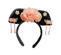 rockible chino de flores Hanfu, aro para el pelo para mujeres, niñas y niños, diadema china Qing para vacaciones, cumpleaños, fiesta de boda, estilo b