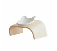 rockible Comedero de Madera con Recipientes de Cerámica Cuello más Cómodo Comedero Alto Doble Anti-Derrame, Style to 3