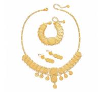 rockible Conjunto Joyas Mujer con Colgante Moneda Elegante Conjunto Joyas con Medallones Circulares Vintage para Bodas