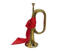 rockible Cornetas de latón con tela roja, trompeta estándar de orquesta de 13 pulgadas, trompeta de caballería portátil para entrenamiento, ejercicio,