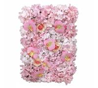 rockible de Pared Flores Artificiales Rosa Jardín Muro Floral Fondo Fotográfico Panel Verde Acabado Suave con Flores de Seda y Follaje, Rosa Claro