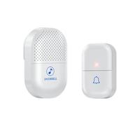 rockible Dispositivo de Llamada de Emergencia Timbre Inalámbrico Receptor Emisor Plástico Selección de Tonos Volumen Ajustable Claro Adecuado para Viviendas, Array, Blanco