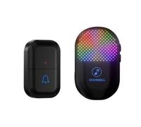 rockible Dispositivo de Llamada de Emergencia Timbre Inalámbrico Receptor Emisor Plástico Selección de Tonos Volumen Ajustable Claro Adecuado para Viviendas, Array, Negro