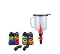 rockible Embudo Automotriz Kit de Relleno Aceite Líquidos Vehículo con Tapa Segura y Asa Transparente Control Preciso de Flujo Tubo de Extensión Angulado