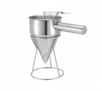 rockible Embudo de Cocina Dispensador de Dosificador Pastelero Utensilio Repostería Acero Inoxidable 201 Precisión en Porcionado Adecuado para Panqueques, Juego De Embudos Con Mango Desmontable