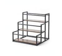 rockible Estante Escalonado para Encimera Visibilidad Clara Organizador Especias Encimera Acceso Sencillo Organizadores del Hogar para Escritorio, Estante De Almacenamiento De 3 Niveles