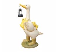 rockible Estatua de Ave Acuática con Linterna Luz de Día para Noche Cálida Estatua Ave Acuática Solar Resistente Resistentes a la Intemperie para Patio
