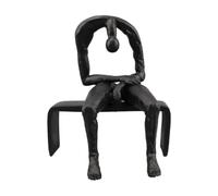 rockible Figura Escultural con Cabeza Abierta y Esfera Compacta Escultura corativa con Asiento Integrado Contemporáneo Figura para Mesa Morno, Negro