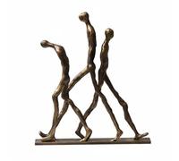rockible Figura Humana Estilizada Metal Estilo Morno Estatuilla Metal Acabado Liso Ornamento Interior para Dormitorio, Bronce Dorado