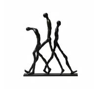 rockible Figura Humana Estilizada Metal Estilo Morno Estatuilla Metal Acabado Liso Ornamento Interior para Dormitorio, Bronce Negro